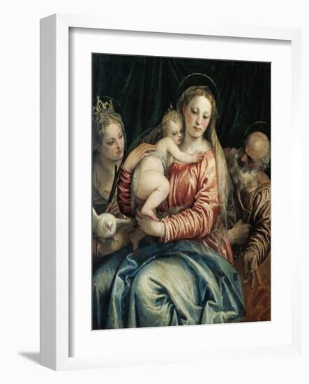 Madonna and Child, St Peter and St Agnes, 1555-1560-Paolo Caliari-Framed Giclee Print