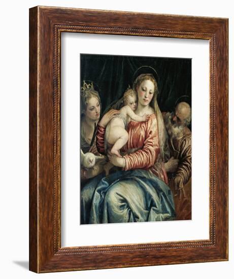 Madonna and Child, St Peter and St Agnes, 1555-1560-Paolo Caliari-Framed Giclee Print