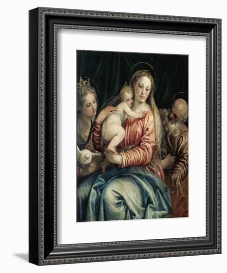 Madonna and Child, St Peter and St Agnes, 1555-1560-Paolo Caliari-Framed Giclee Print