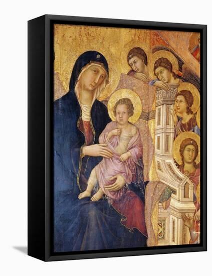 Madonna and Child Surrounded by Angels-Duccio Di buoninsegna-Framed Premier Image Canvas