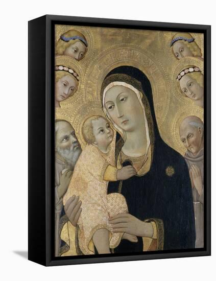 Madonna and Child with Angels and Saints, C.1450-Sano di Pietro-Framed Premier Image Canvas