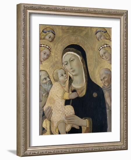 Madonna and Child with Angels and Saints, C.1450-Sano di Pietro-Framed Giclee Print