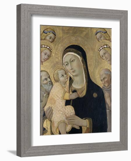 Madonna and Child with Angels and Saints, C.1450-Sano di Pietro-Framed Giclee Print