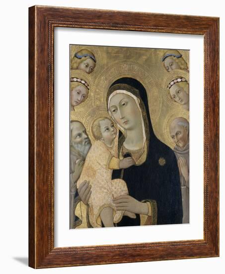 Madonna and Child with Angels and Saints, C.1450-Sano di Pietro-Framed Giclee Print