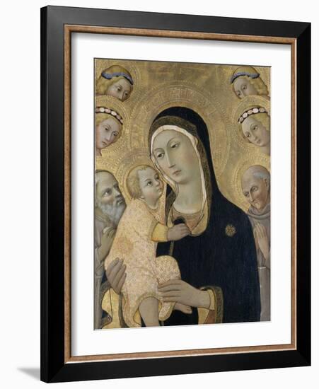 Madonna and Child with Angels and Saints, C.1450-Sano di Pietro-Framed Giclee Print