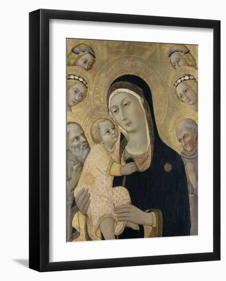 Madonna and Child with Angels and Saints, C.1450-Sano di Pietro-Framed Giclee Print