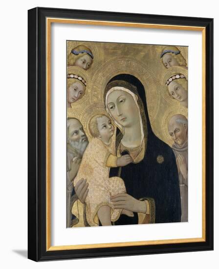 Madonna and Child with Angels and Saints, C.1450-Sano di Pietro-Framed Giclee Print