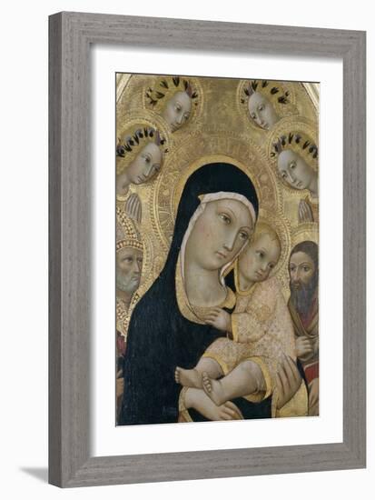 Madonna and Child with Angels and Saints, C.1450-Sano di Pietro-Framed Giclee Print