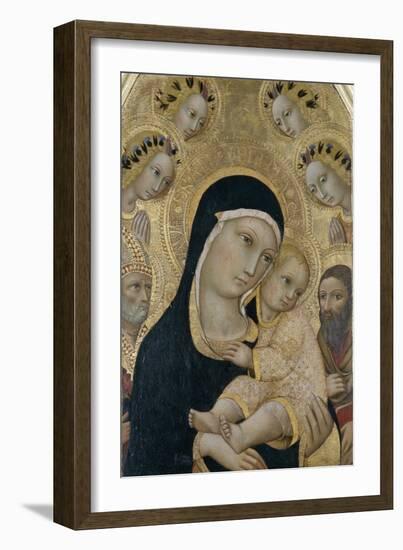 Madonna and Child with Angels and Saints, C.1450-Sano di Pietro-Framed Giclee Print