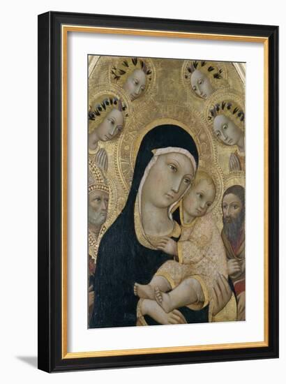 Madonna and Child with Angels and Saints, C.1450-Sano di Pietro-Framed Giclee Print