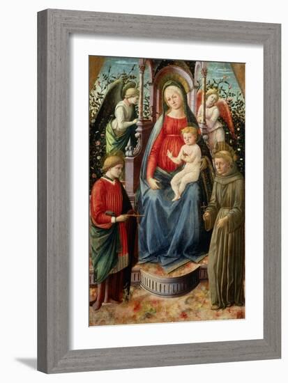 Madonna and Child with Angels and Saints-Francesco Di Stefano Pesellino-Framed Giclee Print