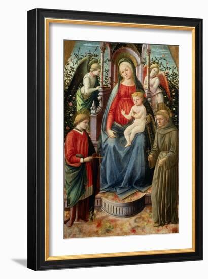 Madonna and Child with Angels and Saints-Francesco Di Stefano Pesellino-Framed Giclee Print