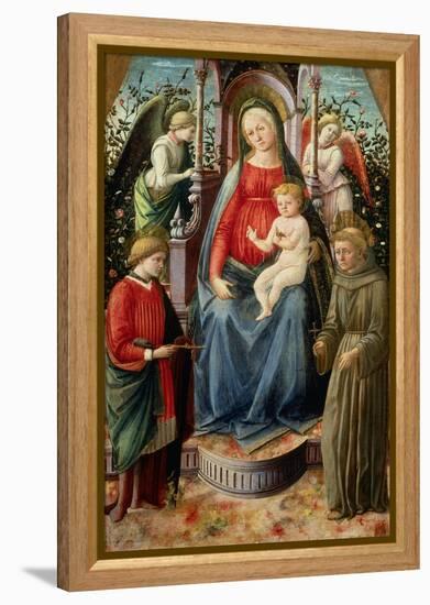 Madonna and Child with Angels and Saints-Francesco Di Stefano Pesellino-Framed Premier Image Canvas