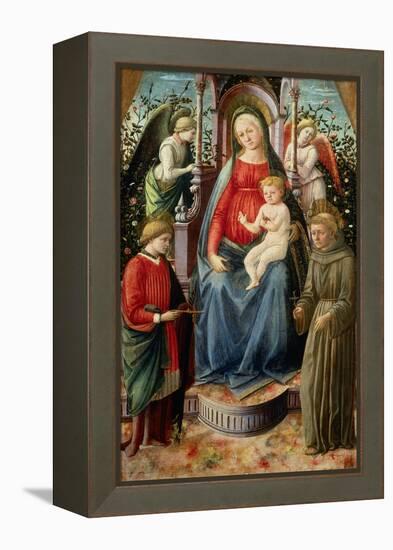 Madonna and Child with Angels and Saints-Francesco Di Stefano Pesellino-Framed Premier Image Canvas