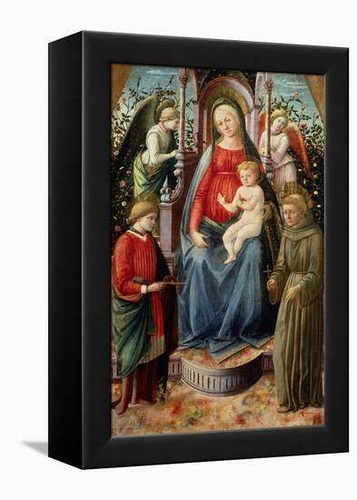 Madonna and Child with Angels and Saints-Francesco Di Stefano Pesellino-Framed Premier Image Canvas