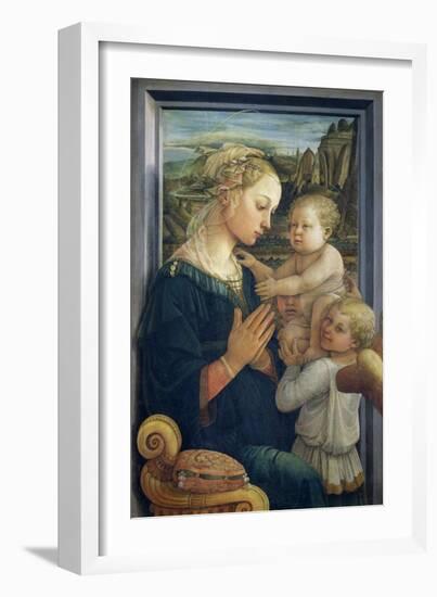 Madonna and Child with Angels, c.1455-Fra Filippo Lippi-Framed Giclee Print