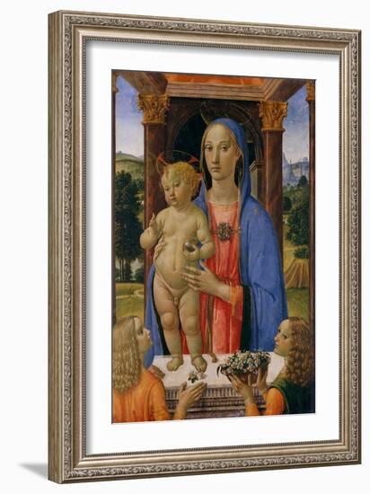 Madonna and Child with Angels, c.1480-2-Cosimo Rosselli-Framed Giclee Print