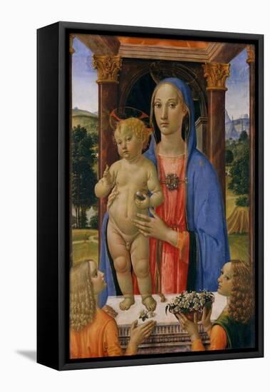 Madonna and Child with Angels, c.1480-2-Cosimo Rosselli-Framed Premier Image Canvas