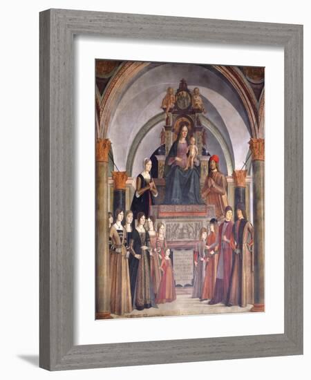 Madonna and Child with Angels-Lorenzo Costa-Framed Giclee Print