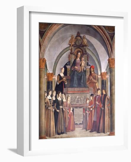 Madonna and Child with Angels-Lorenzo Costa-Framed Giclee Print