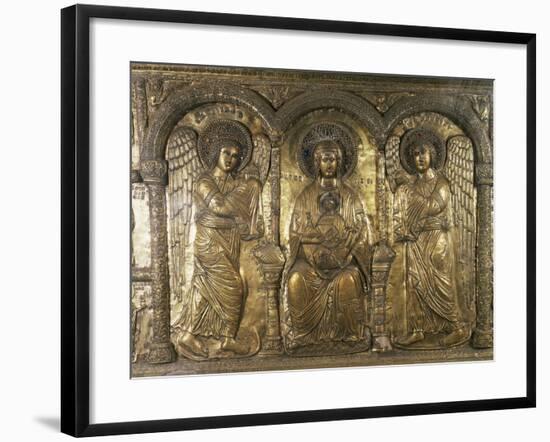 Madonna and Child with Archangels Michael and Gabriel-null-Framed Giclee Print