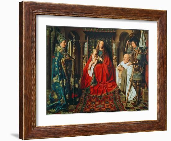 Madonna and Child with Canon Joris Van Der Paele, 1436-Jan van Eyck-Framed Giclee Print