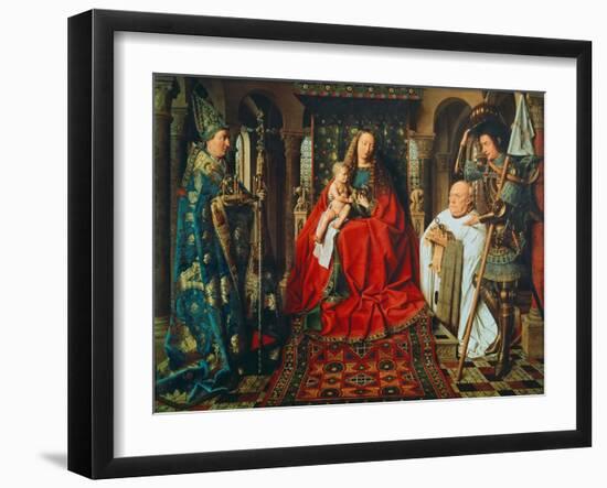 Madonna and Child with Canon Joris Van Der Paele, 1436-Jan van Eyck-Framed Giclee Print