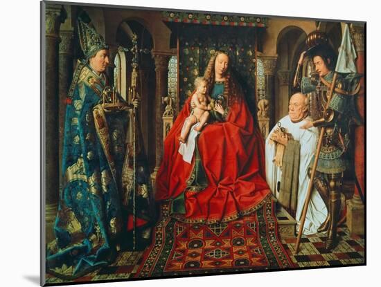 Madonna and Child with Canon Joris Van Der Paele, 1436-Jan van Eyck-Mounted Giclee Print