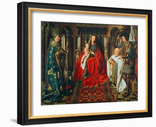 Madonna and Child with Canon Joris Van Der Paele, 1436-Jan van Eyck-Framed Giclee Print