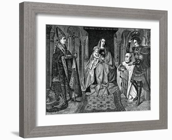 Madonna and Child with Canon Joris Van Der Paele, 1436-Jan van Eyck-Framed Giclee Print