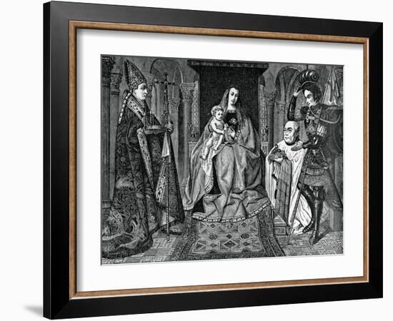 Madonna and Child with Canon Joris Van Der Paele, 1436-Jan van Eyck-Framed Giclee Print