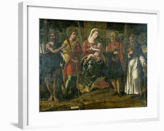 Madonna and Child with John the Baptist, Anthony and Other Saints, 1534-null-Framed Giclee Print