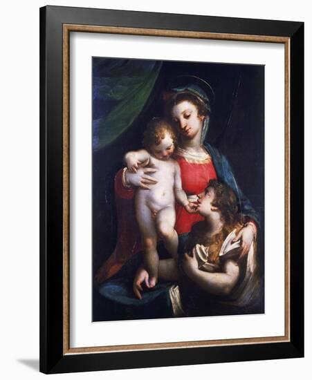 Madonna and Child with Mary Magdalene-Luca Cambiaso-Framed Giclee Print