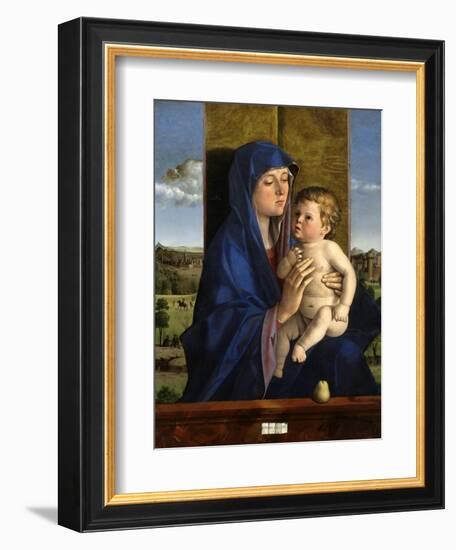 Madonna and Child with Pear, 1480-90-Giovanni Bellini-Framed Giclee Print