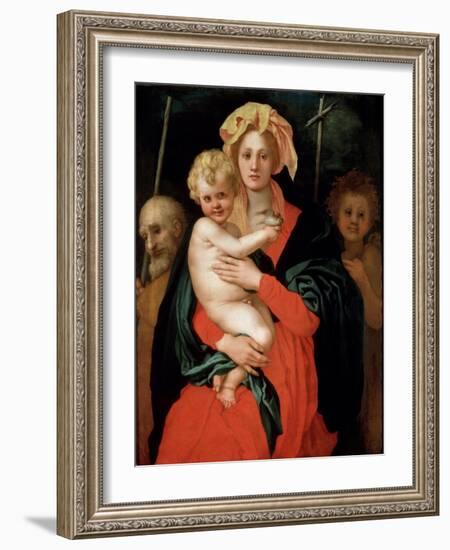 Madonna and Child with Saint Joseph and John the Baptist, 1520S-Jacopo Pontormo-Framed Giclee Print