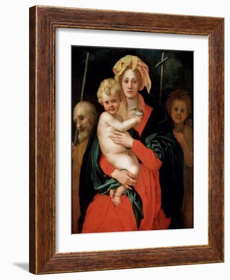 Madonna and Child with Saint Joseph and John the Baptist, 1520S-Jacopo Pontormo-Framed Giclee Print