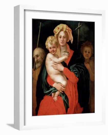 Madonna and Child with Saint Joseph and John the Baptist, 1520S-Jacopo Pontormo-Framed Giclee Print