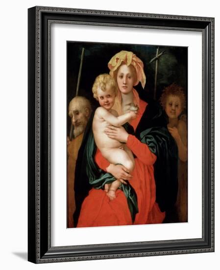 Madonna and Child with Saint Joseph and John the Baptist, 1520S-Jacopo Pontormo-Framed Giclee Print