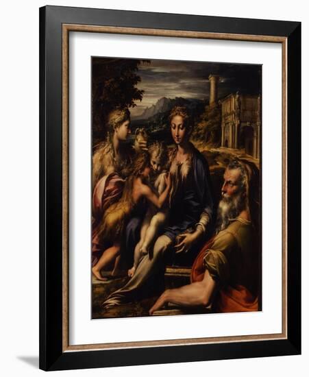 Madonna and Child with Saint (Madonna Di San Zaccari), C.1535-Parmigianino-Framed Giclee Print