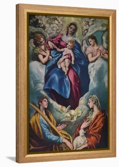 'Madonna and Child with Saint Martina and Saint Agnes', 1597-1599-El Greco-Framed Premier Image Canvas