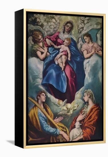 'Madonna and Child with Saint Martina and Saint Agnes', 1597-1599-El Greco-Framed Premier Image Canvas