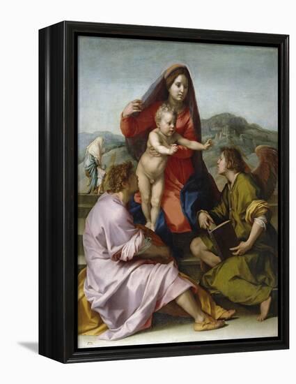 Madonna and Child with Saint Matthew and the Angel-Andrea del Sarto-Framed Premier Image Canvas