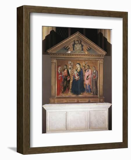 Madonna and Child with Saints and Christ in Pieta, 1461-63-Sano di Pietro Sano di Pietro-Framed Giclee Print