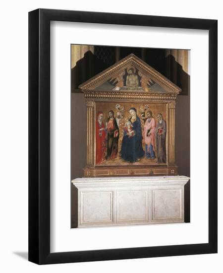 Madonna and Child with Saints and Christ in Pieta, 1461-63-Sano di Pietro Sano di Pietro-Framed Giclee Print