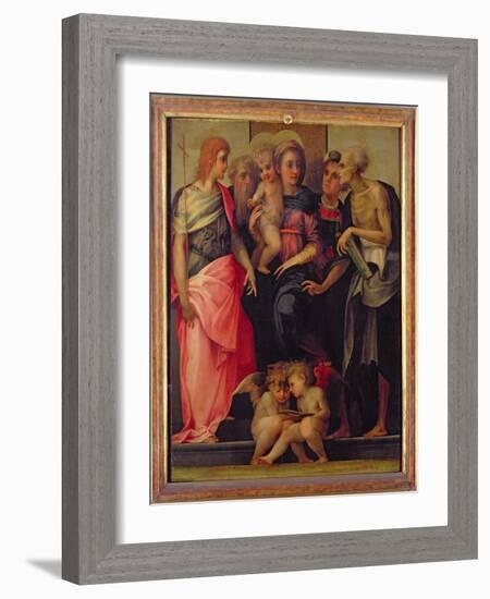 Madonna and Child with Saints, c.1518-Rosso Fiorentino (Battista di Jacopo)-Framed Giclee Print