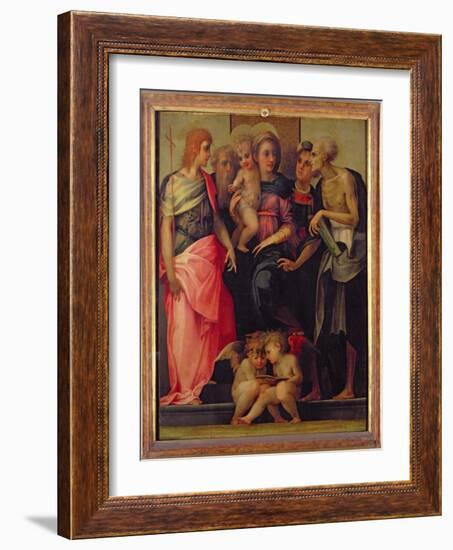 Madonna and Child with Saints, c.1518-Rosso Fiorentino (Battista di Jacopo)-Framed Giclee Print