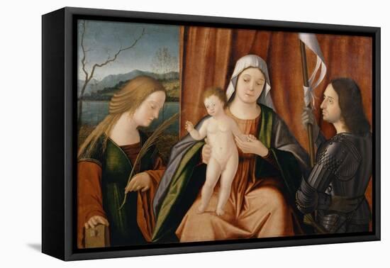 Madonna and Child with Saints Catherine of Alexandria and Either George or Liberale-Vittore Carpaccio-Framed Premier Image Canvas