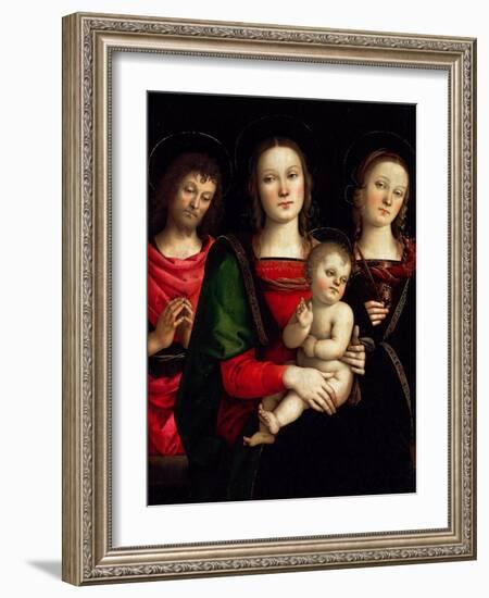 Madonna and Child with Saints Catherine of Alexandria and John the Baptist-Perugino-Framed Giclee Print