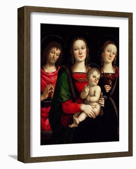 Madonna and Child with Saints Catherine of Alexandria and John the Baptist-Perugino-Framed Giclee Print