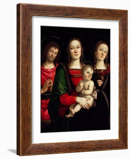 Madonna and Child with Saints Catherine of Alexandria and John the Baptist-Perugino-Framed Giclee Print